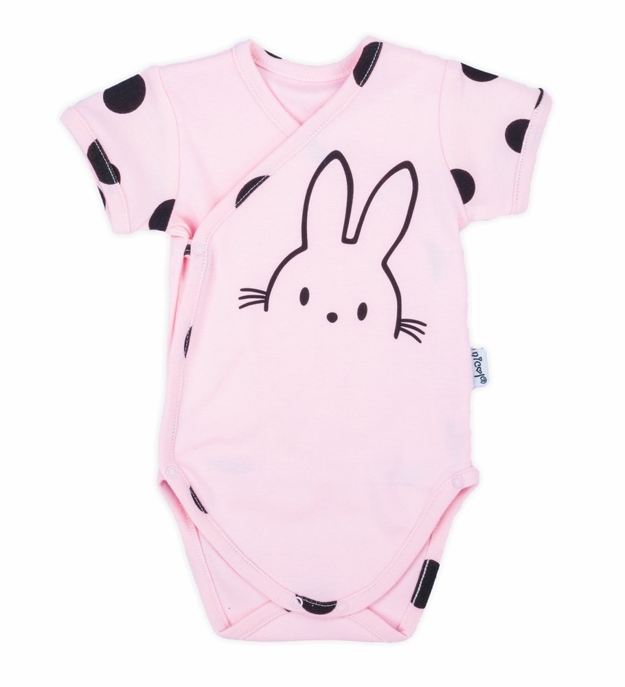 163395 body z krótkim rękawem rozpinane bunny groszki nicol
