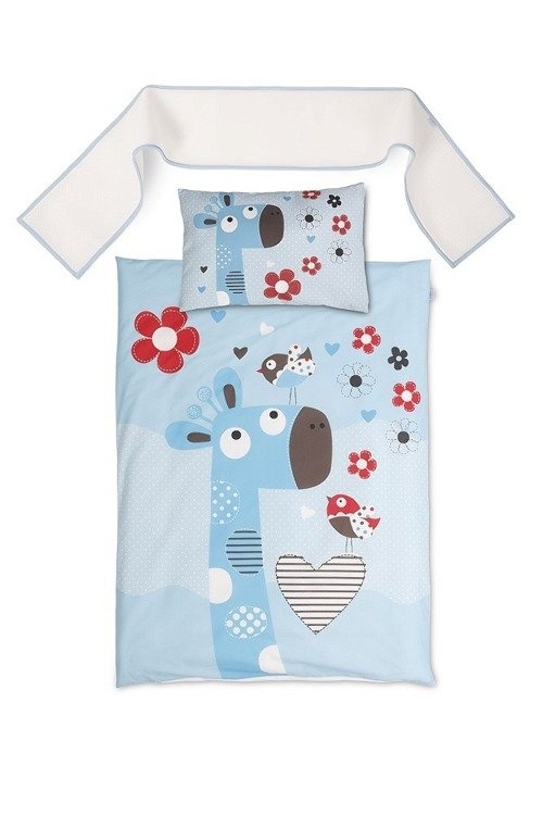 Pościel 3 częściowa z ochraniaczem happy matex kremowa hipopotamy słonie