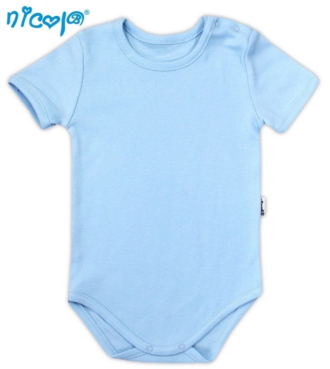 009 11 body niemowlęce z krótkim rękawem basic nicol - niebieski