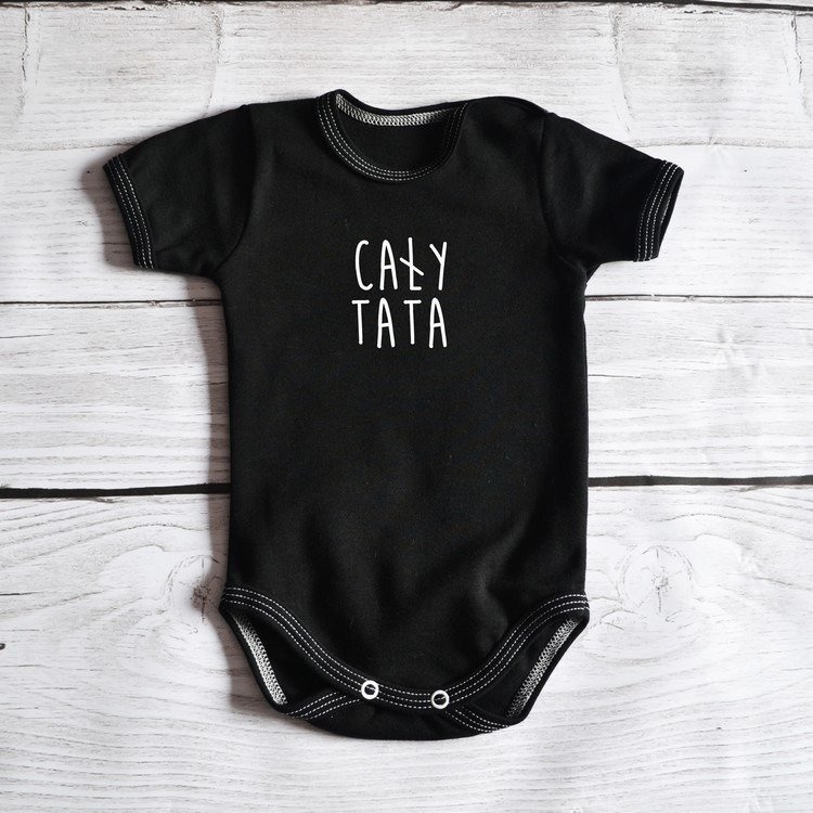 Body krótki rękaw cały tata moocha czarne