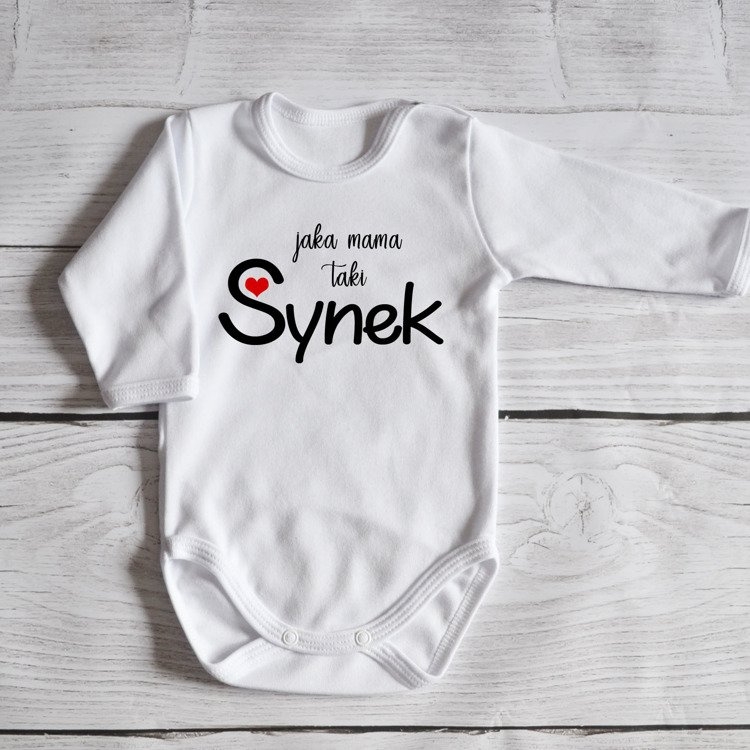 Body długi rękaw jaka mama taki synek moocha białe
