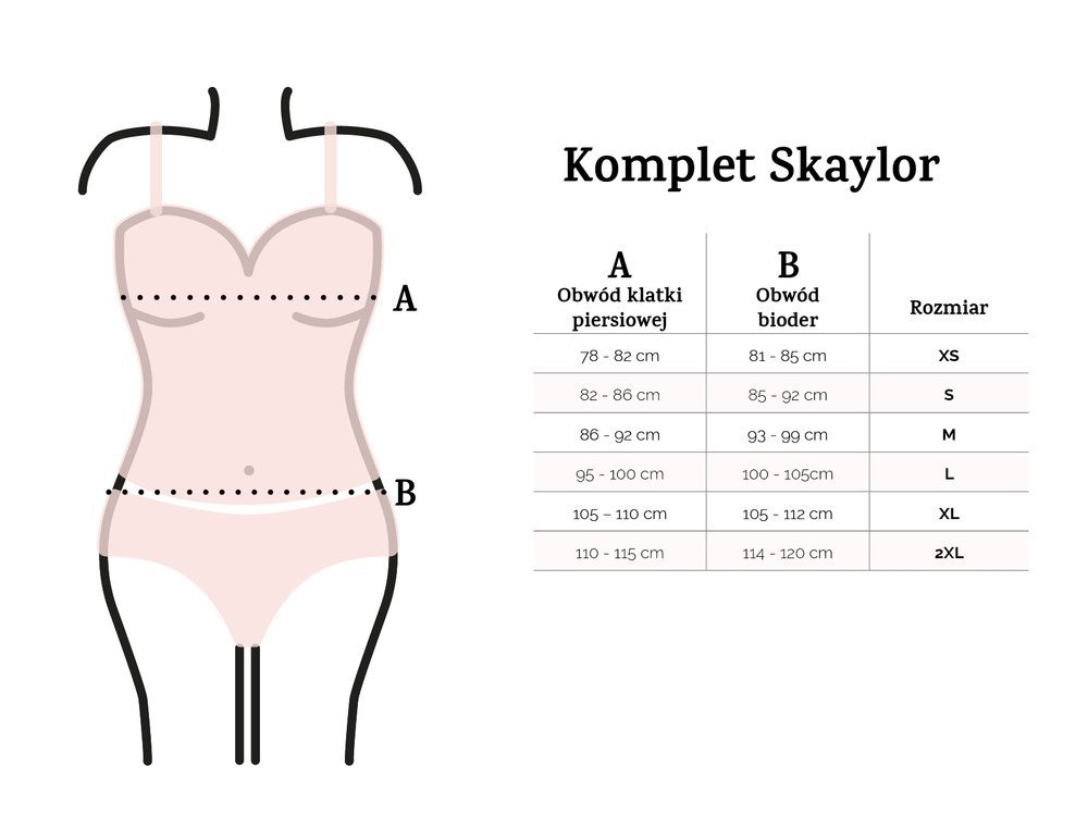 Skaylor komplet piżama damska satynowa dkaren - wrzos/czarny