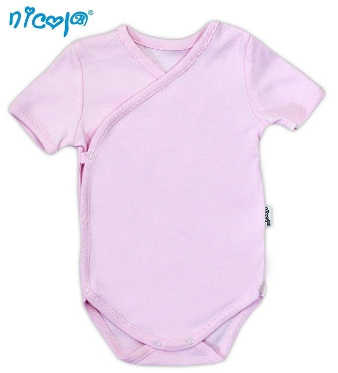 009 04 body rozpinane z krótkim rękawem basic nicol - różowy