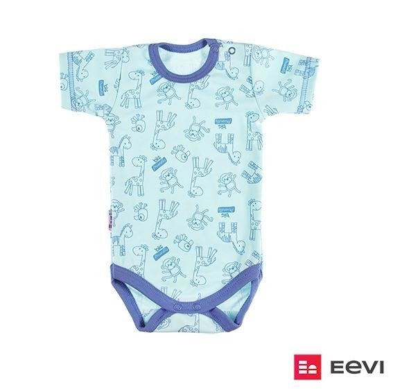 Body krótki rękaw dla dziewczynki sawanna ewa klucze turkus druk