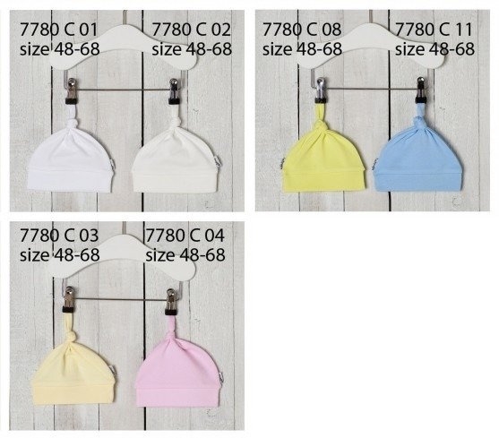 006 c 04 czapeczka niemowlęca z węzełkiem basic nicol - różowy