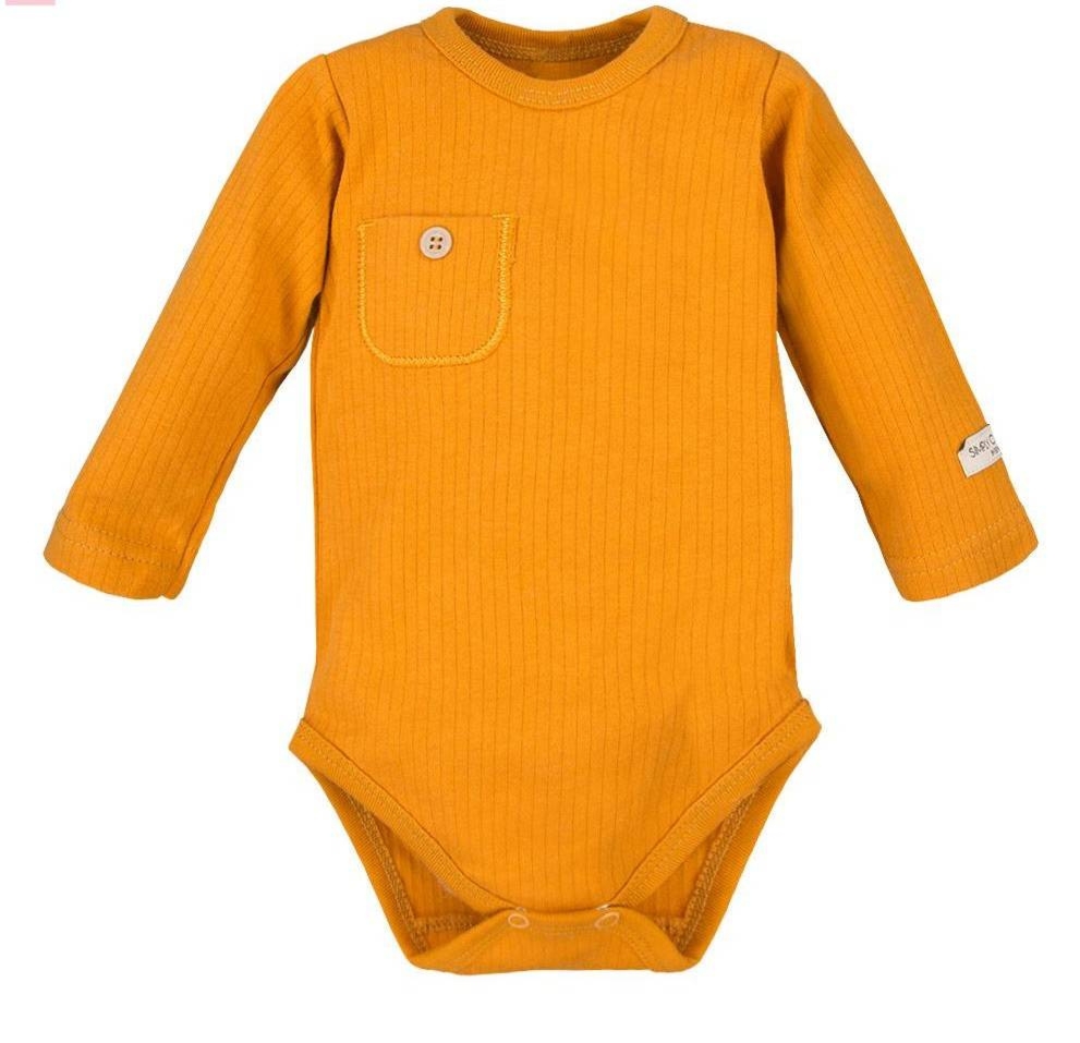 Body z długim rękawem z kieszonką simply comfy ewa klucze- miodowy