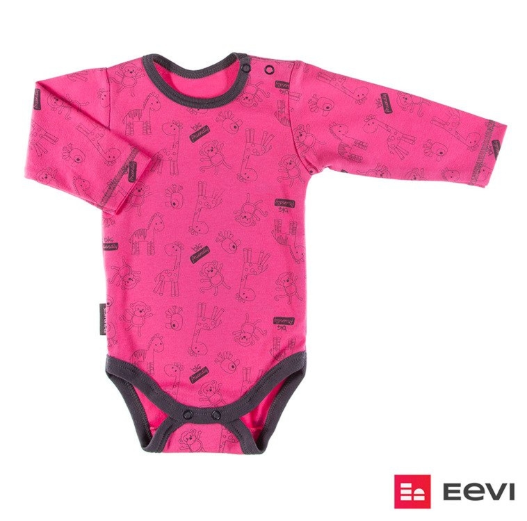 Body dla dziewczynki sawanna ewa klucze druk różowe