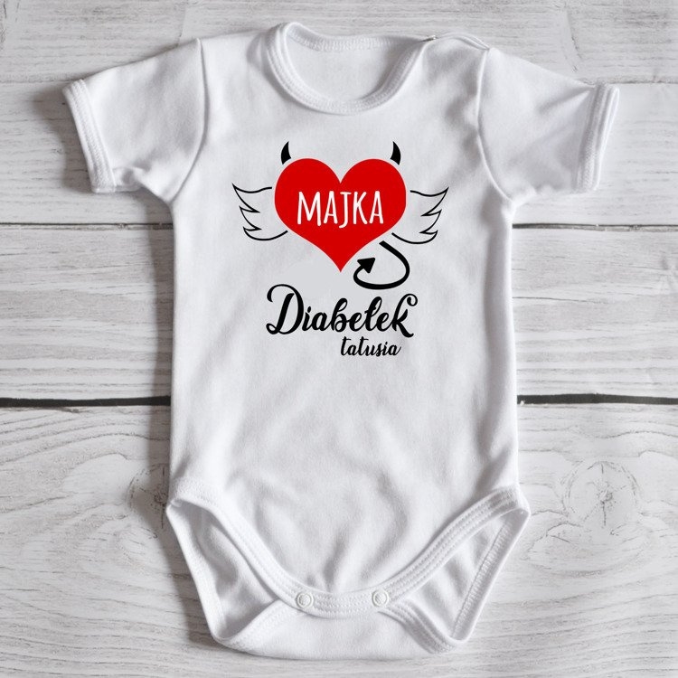 Body krótki rękaw diabełek tatusia moocha białe