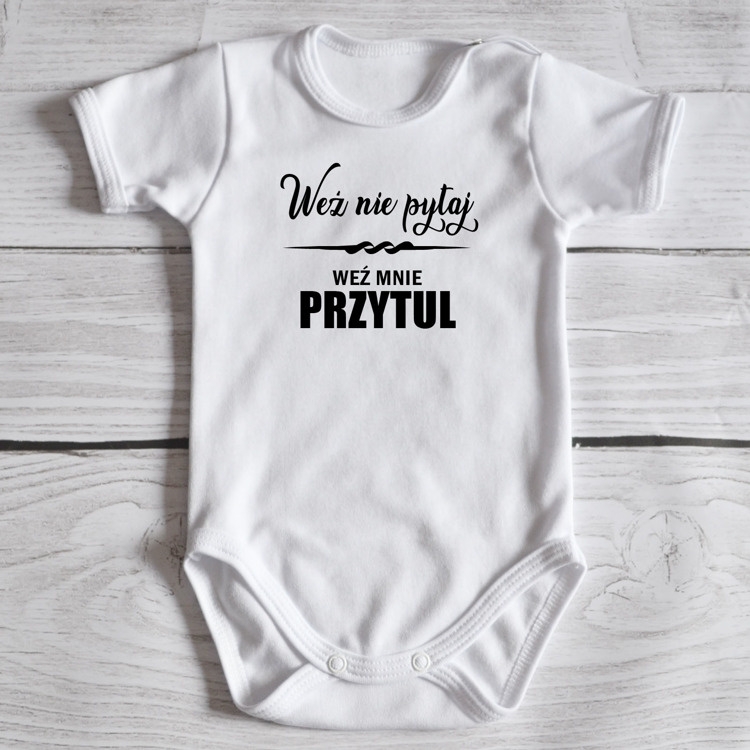 Body krótki rękaw weź nie pytaj weź mnie przytul ver.2 moocha białe