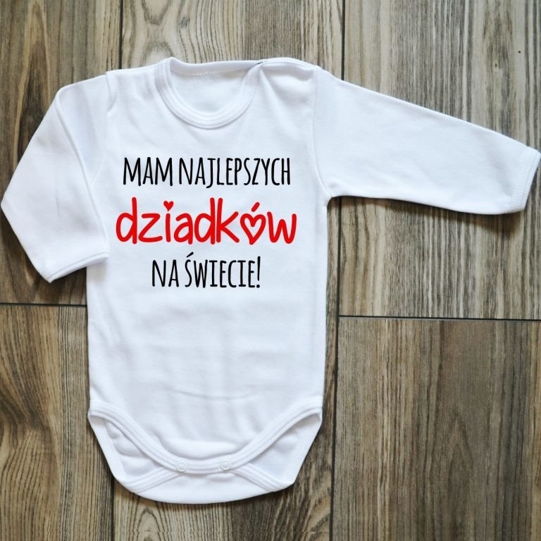 Body długi rękaw mam najlepszych dziadków na świecie! moocha czarne