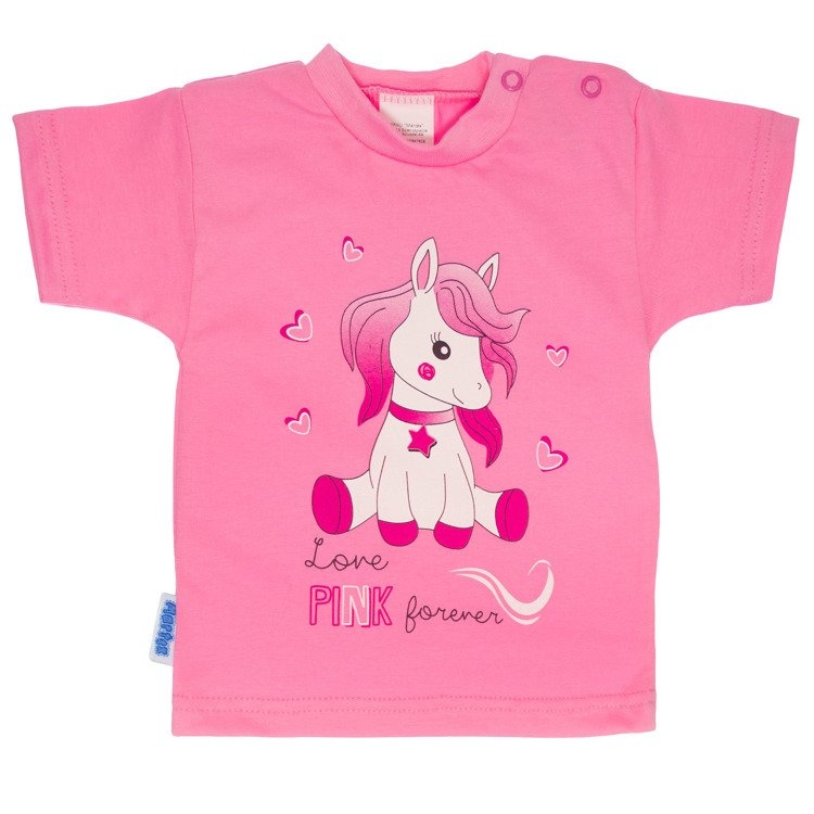 Bluzeczka konik krótki rękaw martex różowa martex