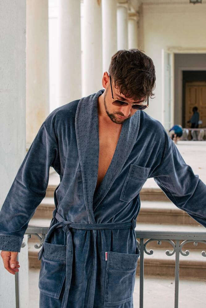 712 welur szlafrok męski de lafense - jeans