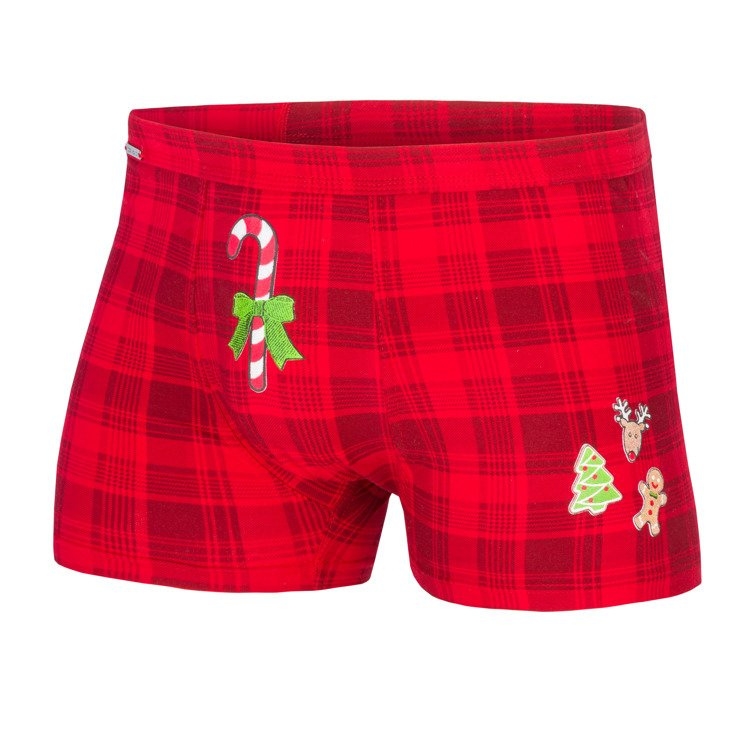 Bokserki męskie 017/42 candy cane cornette czerwony