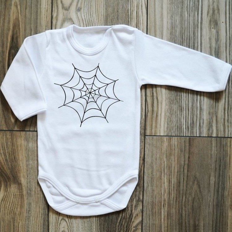Body długi rękaw na halloween pajęczyna moocha białe