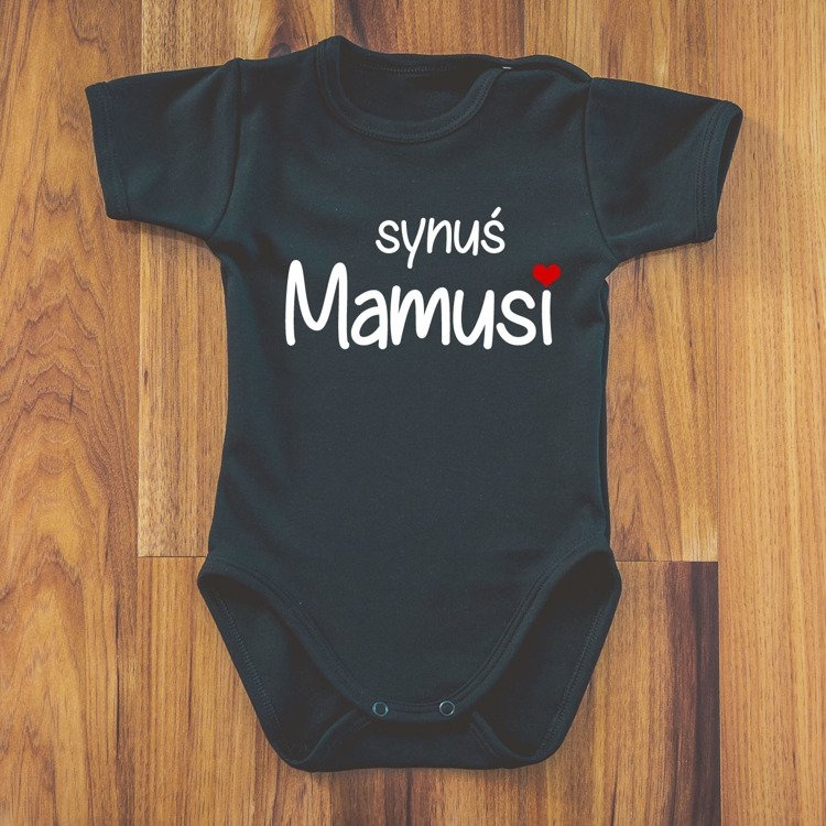 Body krótki rękaw synuś mamusi ver2 moocha białe