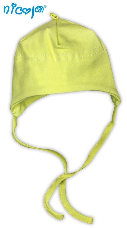 006  a 08 czapeczka niemowlęca wiązana basic nicol - seledyn