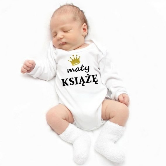 Body długi rękaw mały książe moocha białe
