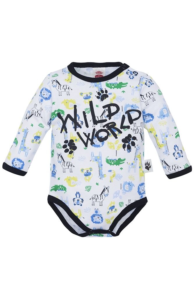 Body z długim rękawem wild world makoma druk