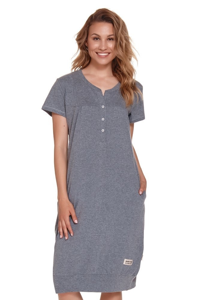 4348 koszula nocna ciążowa i do karmienia doctor nap - dark grey