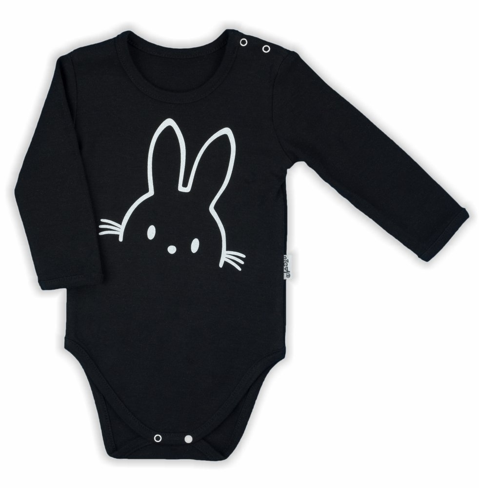 163362 body z długim rękawem bunny kratka nicol - czarny