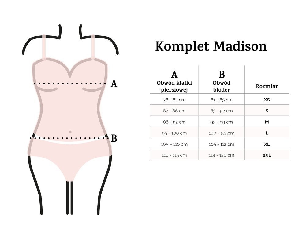 Madison komplet piżama damska satynowa dkaren - srebrny 