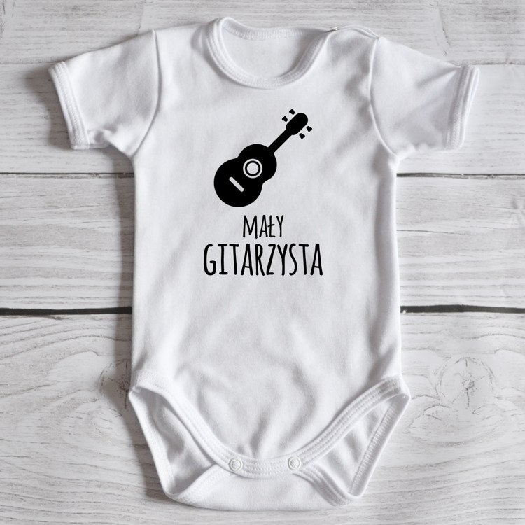 Body krótki rękaw mały gitarzysta moocha białe