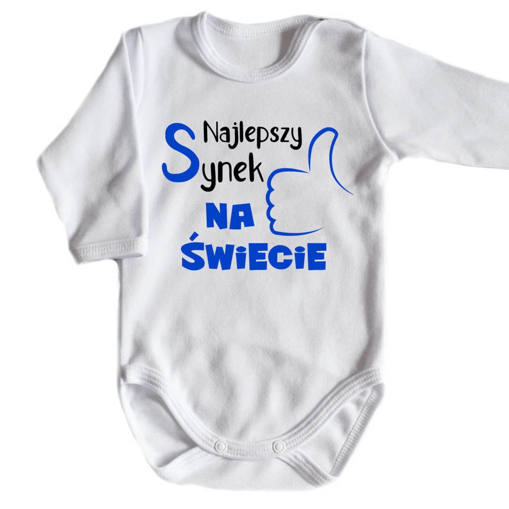 Body długi rękaw najlepszy synek na świecie moocha biały 