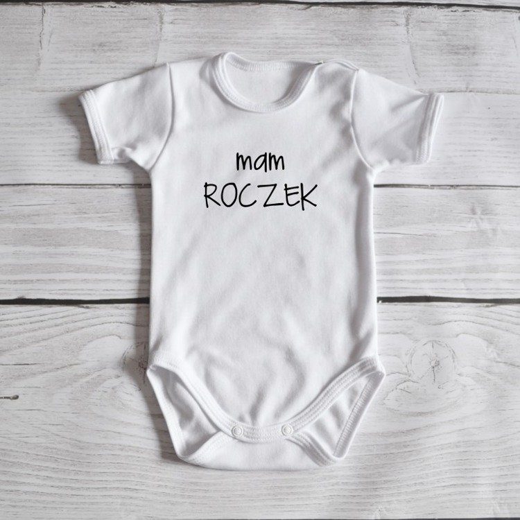 Body krótki rękaw mam roczek moocha białe