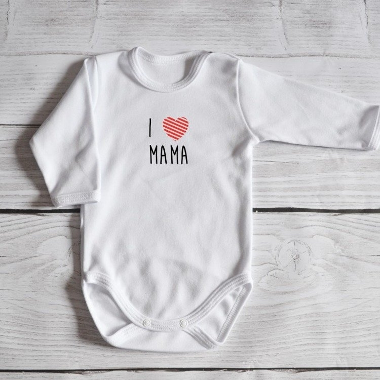 Body długi rękaw i <3 mama moocha białe