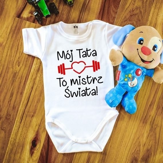 Body krótki rękaw mój tata to mistrz świata moocha czarny