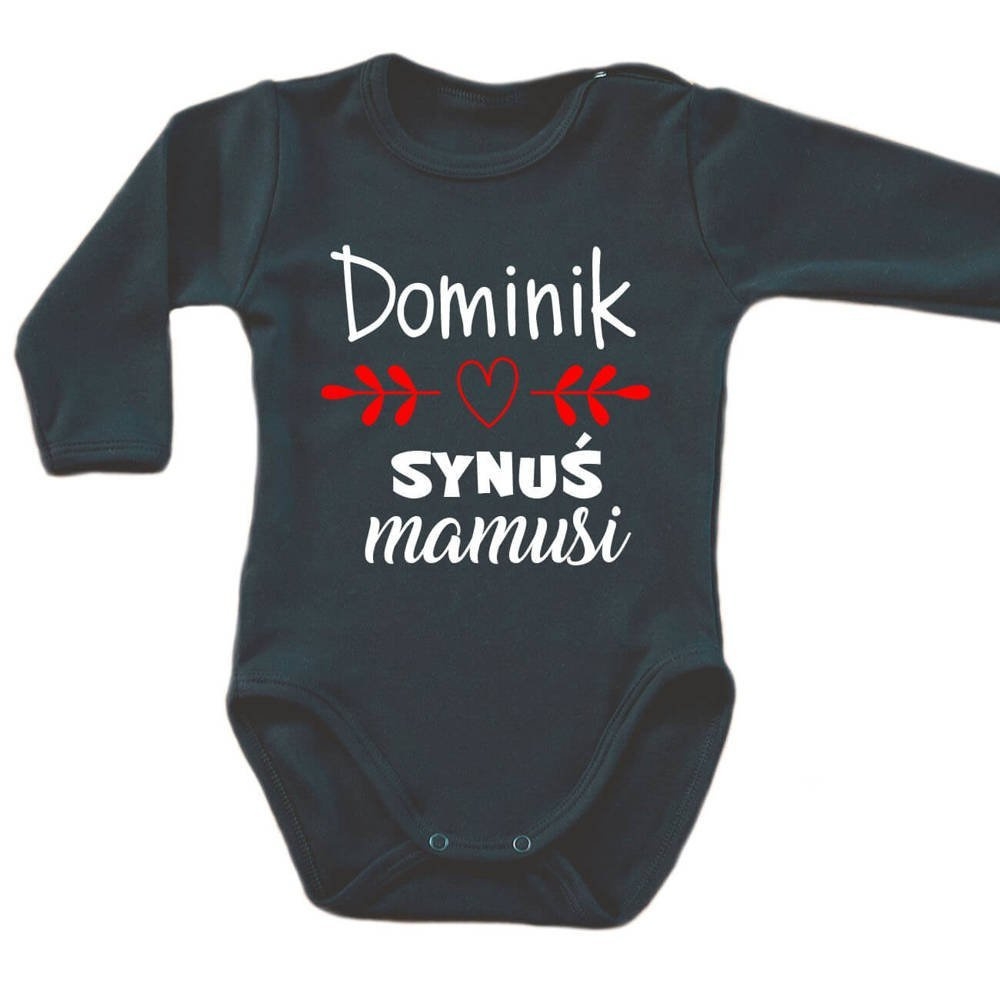 Body długi rękaw synuś mamusi z imieniem moocha biały