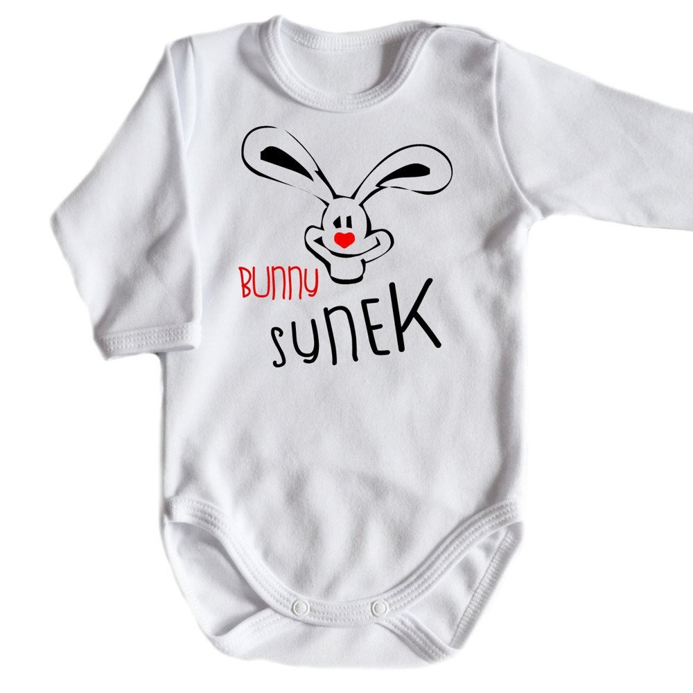 Body długi rękaw bunny synek moocha biały