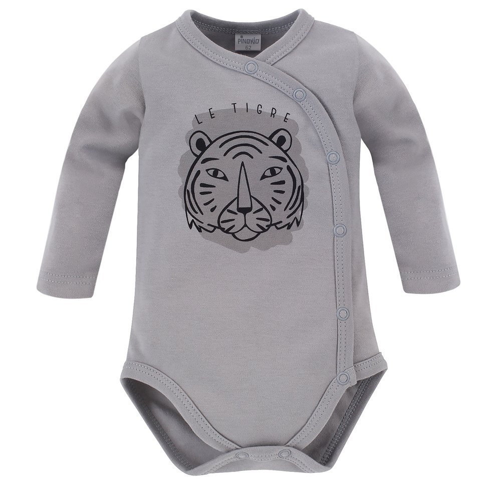 Le tigre rozpinane body z nadrukiem pinokio - szary 