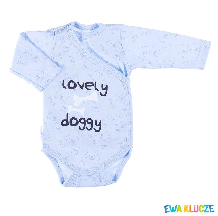 Body długi rękaw kopertowe lovely dla chłopca ewa klucze druk szary