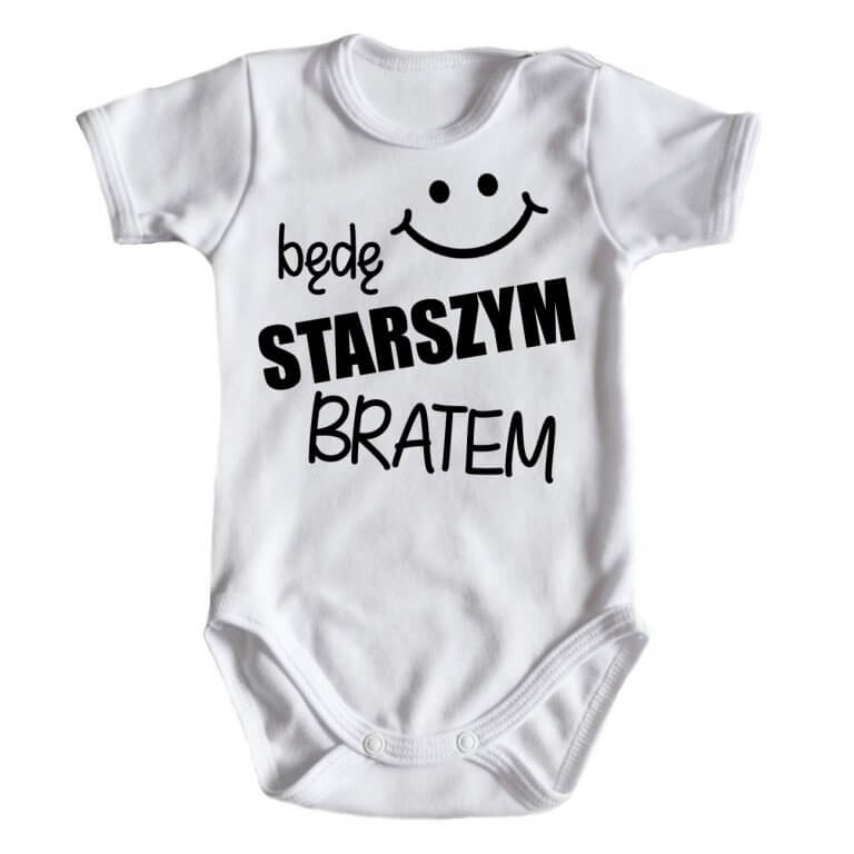będę starszym bratem v2 body krótki rękaw moocha biały