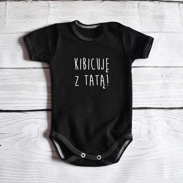 Body krótki rękaw kibicuję z tatą moocha czarne