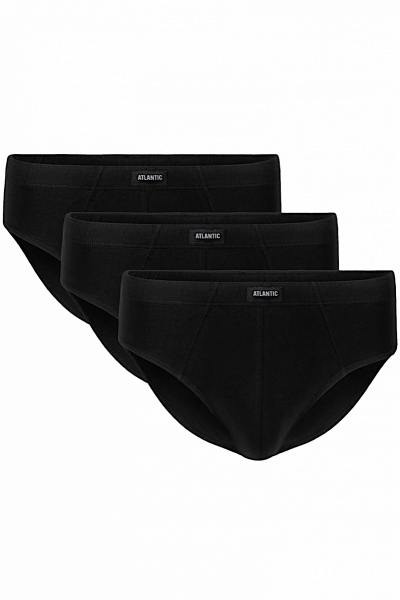 Slipy męskie Atlantic classic 006 3-pak czarne