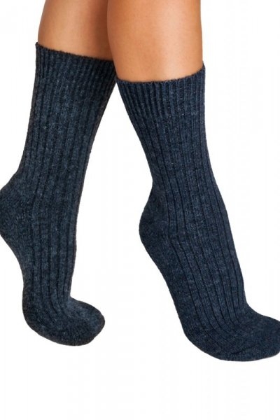Skarpetki damskie Noviti wełniane SW 001 W 02 granatowy melanż
