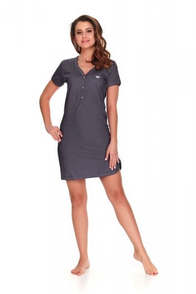 Damska koszula nocna Doctor nap TCB 9505 grafitowa plus