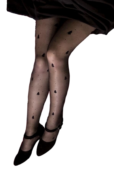 Rajstopy damskie Gabriella Christmas trees 516 nero plus