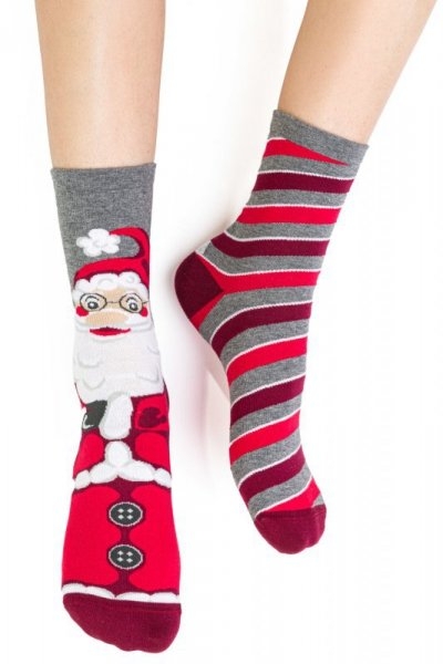 Skarpetki damskie Steven 136 062 Mikołaj szare