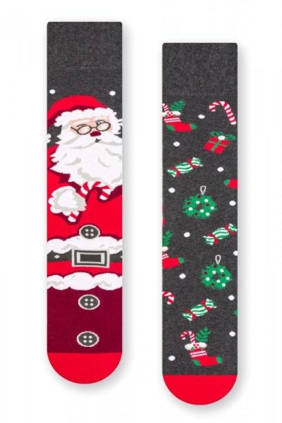 Skarpetki damskie More 078 045 asymetryczne  mikołaj szare