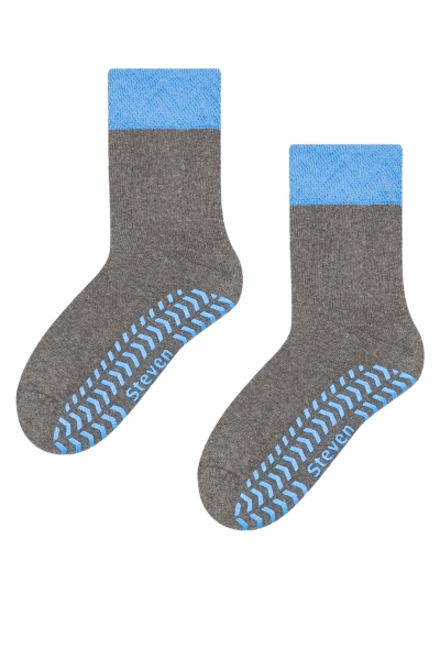 Skarpety dziecięce Steven 038 ABS ciemny melanż-niebieski