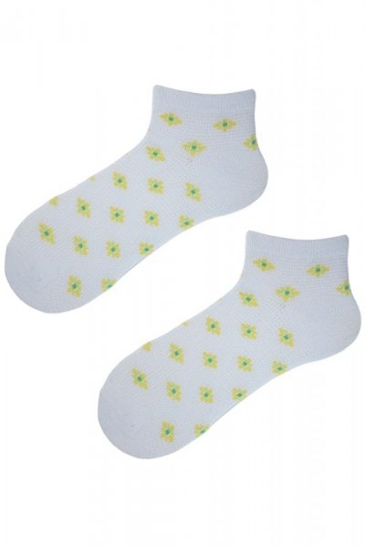 Zakostki damskie Noviti Stokrotki ST 020 W 01 białe