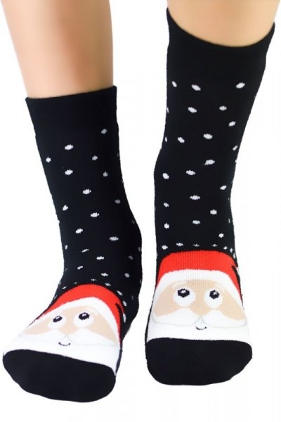 Skarpety dziecięce Noviti Frotta SF 012 U 03 Mikołaj czarne