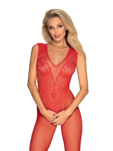 Bodystocking N112 czerwony Obsessive