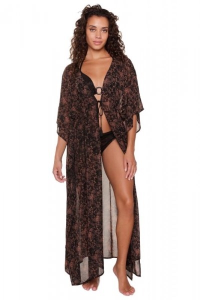 Kimono Sukienka plażowa Lingadore 7208P-1 czarne