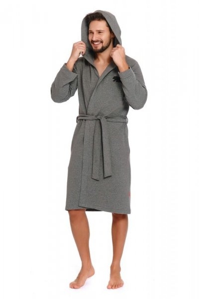Szlafrok męski Doctor nap SWW 9768 ciemnoszary plus