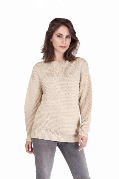 Sweter damski mkm beatrix swe 097 beżowy