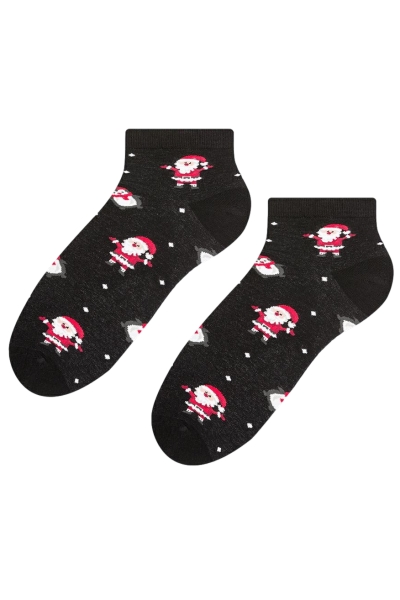 Skarpetki damskie Steven 136 006 czarne mikołajki